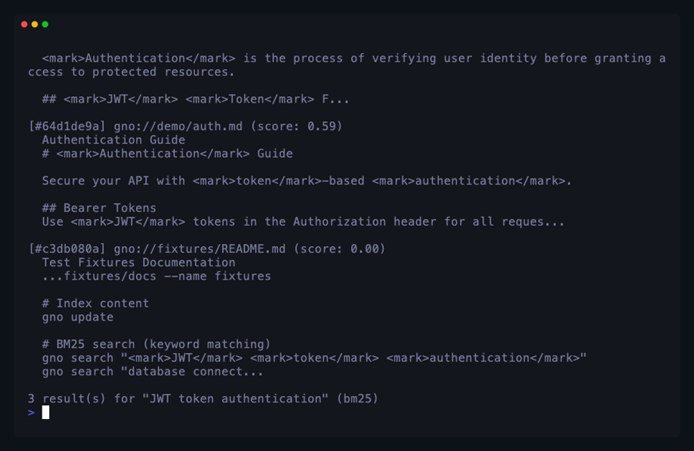 GNO search modes demo